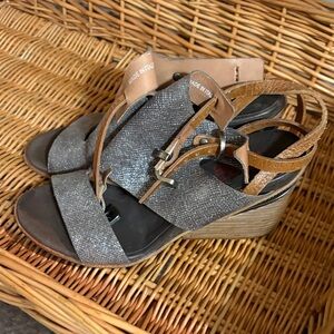 A.S.98 Sparkling Gray and Tan Wedges